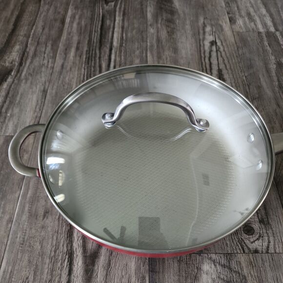 Ayesha Curry Home Collection Porcelain Enamel Nonstick Covered Deep Sienna Red - Picture 2 of 4